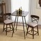 Costway Set of 2 Wooden Swivel Bar Stools Upholstered Counter Height Dining Chairs
